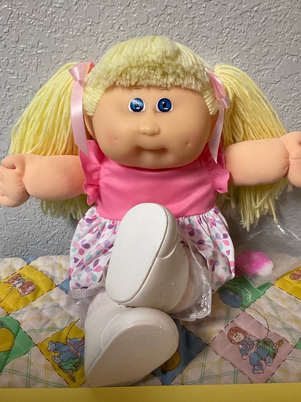 RARE Vintage Cabbage Patch Kid Toddler Girl Lemon Hair Blue Eyes HM#9 1988